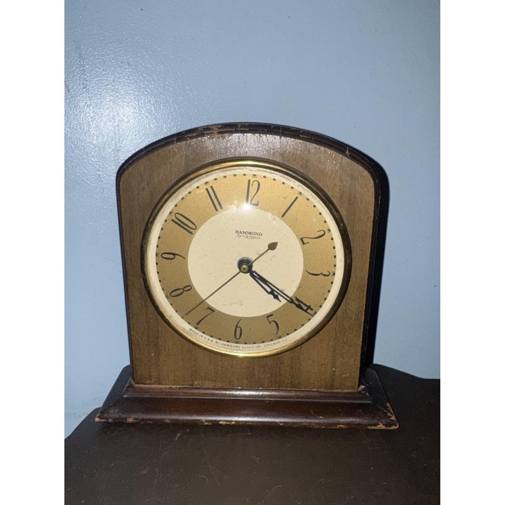 Vintage 1930s Hammond Synchronous Como Electric Mantel Clock USA Art Deco WORKS